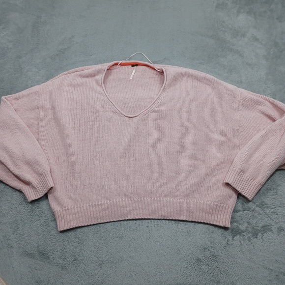 Free People Sweaters - Free People Sweater Womens Large Pink Knit Oversized Boho Pullover